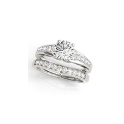 1.5 ctw Certified VS/SI Diamond 2pc Wedding Set 14K White Gold