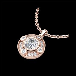 1.01 ctw VS/SI Diamond Solitaire Art Deco Stud Necklace 18K Rose Gold