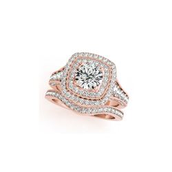 1.93 ctw Certified VS/SI Diamond 2pc Wedding Set Halo 14K Rose Gold