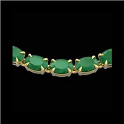 40 ctw Emerald Eternity Tennis Necklace 14K Yellow Gold