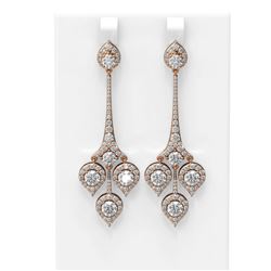 7.61 ctw Diamond Earrings 18K Rose Gold