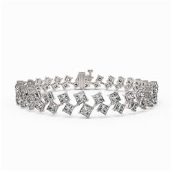 14.5 ctw Princess Diamond Designer Bracelet 18K White Gold