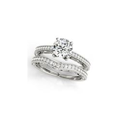 1.27 ctw Certified VS/SI Diamond 2pc Wedding Set Antique 14K White Gold