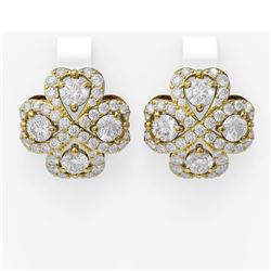 8.25 ctw Diamond Earrings 18K Yellow Gold
