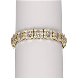 30.94 ctw Morganite & Diamond Bracelet 18K Yellow Gold