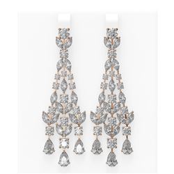 17.56 ctw Diamond Earrings 18K Rose Gold