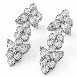 4 ctw Pear Diamond Designer Earrings 18K White Gold