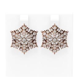 2.75 ctw Diamond Earrings 18K Rose Gold