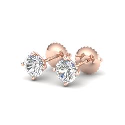 1.01 ctw VS/SI Diamond Solitaire Art Deco Stud Earrings 18K Rose Gold