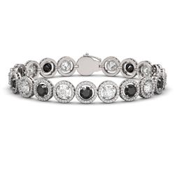 15.47 ctw Black & Diamond Micro Pave Bracelet 18K White Gold