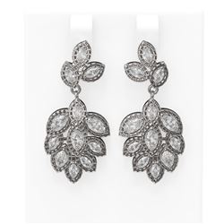 4.34 ctw Diamond Earrings 18K White Gold