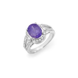 3.50 ctw Tanzanite & Diamond Ring 14K White Gold