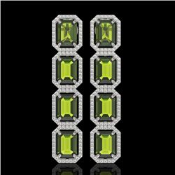 19.44 ctw Tourmaline & Diamond Micro Pave Halo Earrings 10K White Gold
