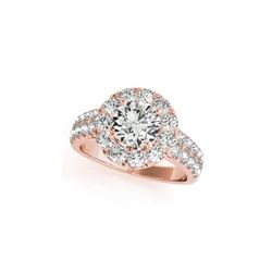 1.52 ctw Certified VS/SI Diamond Halo Ring 18K Rose Gold
