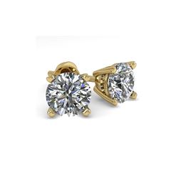 1.0 ctw VS/SI Diamond Stud Designer Earrings 14K Yellow Gold