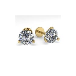 1.0 ctw Certified VS/SI Diamond Stud Earrings 14K Yellow Gold