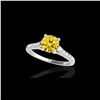 Image 1 : 1.2 ctw Certified SI/I Fancy Intense Yellow Diamond Ring 10K White Gold