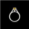 Image 2 : 1.2 ctw Certified SI/I Fancy Intense Yellow Diamond Ring 10K White Gold