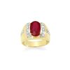 Image 1 : 6.33 ctw Ruby & Diamond Men's Ring 10K Yellow Gold