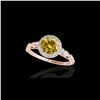 Image 1 : 1.25 ctw Certified SI/I Fancy Intense Yellow Diamond Ring 10K Rose Gold