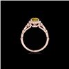 Image 2 : 1.25 ctw Certified SI/I Fancy Intense Yellow Diamond Ring 10K Rose Gold