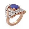 Image 1 : 10.48 ctw Sapphire & Diamond Ring 18K Rose Gold