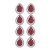 Image 1 : 16.01 ctw Ruby & Diamond Micro Pave Halo Earrings 10K White Gold
