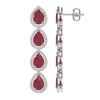 Image 2 : 16.01 ctw Ruby & Diamond Micro Pave Halo Earrings 10K White Gold