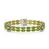 Image 1 : 27.5 ctw Peridot & Diamond Bracelet 14K Yellow Gold