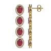 Image 2 : 15.68 ctw Ruby & Diamond Micro Pave Halo Earrings 10K Yellow Gold