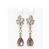 Image 1 : 7.82 ctw Morganite & Diamond Earrings 18K Yellow Gold