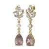 Image 2 : 7.82 ctw Morganite & Diamond Earrings 18K Yellow Gold