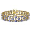 Image 1 : 14.8 ctw Tanzanite & Diamond Row Bracelet 10K Yellow Gold