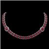Image 1 : 43.97 ctw Ruby & Diamond Necklace 14K White Gold