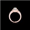 Image 2 : 1.85 ctw Certified Diamond Solitaire Halo Ring 10K Rose Gold
