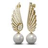 Image 2 : 2.16 ctw Diamond and Pearl Earrings 18K Yellow Gold