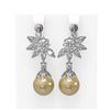 Image 1 : 7.42 ctw Diamond and Pearl Earrings 18K White Gold