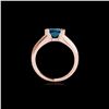 Image 2 : 1 ctw SI Certified Fancy Blue Diamond Solitaire Ring 10K Rose Gold