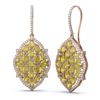 Image 2 : 11.05 ctw Canary Citrine & Diamond Earrings 18K Rose Gold