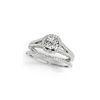 Image 1 : 0.96 ctw Certified VS/SI Diamond 2pc Wedding Set Halo 14K White Gold