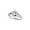 Image 2 : 0.96 ctw Certified VS/SI Diamond 2pc Wedding Set Halo 14K White Gold