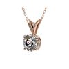 Image 2 : .72 ctw Certified Quality Diamond Solitaire Necklace 10K Rose Gold