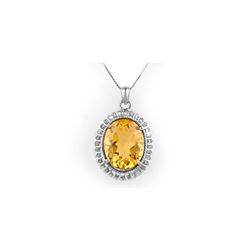 12.0 ctw Citrine Necklace 10K White Gold