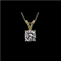 .50 ctw Certified VS/SI Quality Cushion Diamond Necklace 10K Yellow Gold