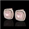 Image 1 : 3.95 ctw Morganite & Micro Pave VS/SI Diamond Earrings 14K Rose Gold