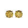 Image 1 : 1.54 ctw Certified Intense Yellow Diamond Stud Earrings 10K Rose Gold