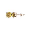 Image 2 : 1.54 ctw Certified Intense Yellow Diamond Stud Earrings 10K Rose Gold