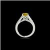 Image 2 : 1.5 ctw Certified SI/I Fancy Intense Yellow Diamond Ring 10K White Gold