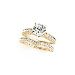 1.18 ctw Certified VS/SI Diamond 2pc Wedding Set Antique 14K Yellow Gold