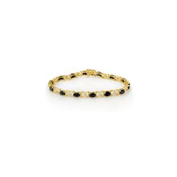 10.81 ctw Blue Sapphire & Diamond Bracelet 14K Yellow Gold